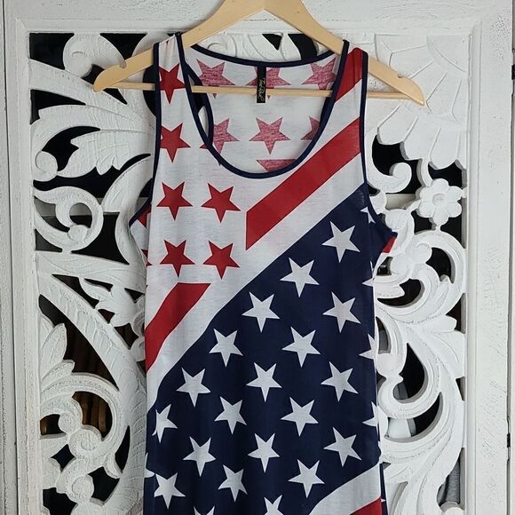 True Rock USA racer back tank maxi dress size L - Picture 1 of 6